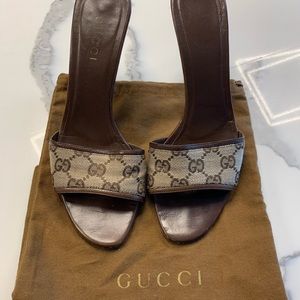 Gucci Brown Heeled Sandals